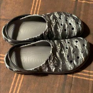 Crocs Black and White Camouflaged
